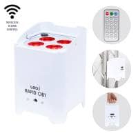 LEDJ Rapid QB1 HEX LED Battery Uplighter, White Housing