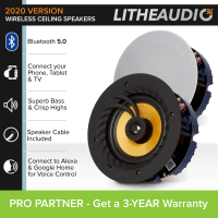 Lithe Audio 6.5" Wireless Bluetooth Ceiling Speaker (Pair)