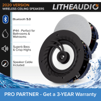 Lithe Audio IP44 Bluetooth Ceiling Speakers (Master & Slave)