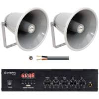 Inta Audio Outdoor PA System - 2 x 15W Weatherproof Horn Speakers