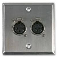 Pro Signal AV Wall Plate with 2 x 3 Pin Female XLR Socket - PSG08155
