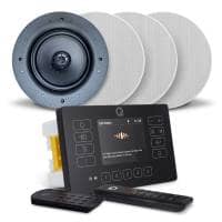 Q Acoustics E120 Black DAB & Bluetooth HiFi System - 4 x AudioKraft PCS-40 Ceiling Speakers