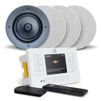 Q Acoustics E120 White DAB & Bluetooth HiFi System - 4 x AudioKraft PCS-40 Ceiling Speakers