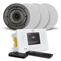 Q Acoustics E120 White DAB & Bluetooth HiFi System - 4 x Qi65CB Ceiling Speakers