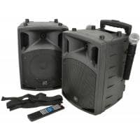 QTX PAV8 Portable PA Set with Wireless Mics, Bluetooth, USB/SD & DVD Player