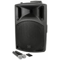 QTX QX15PA-PLUS - 15" Portable PA With UHF Microphones, USB/SD/FM & Bluetooth