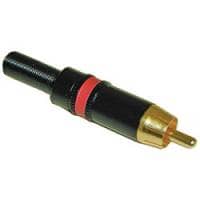 AudioKraft RCA Phono Plug Connectors Red Ring Gold Plated - Pack of 2 