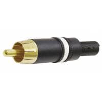 AudioKraft RCA Phono Plug Connectors White Ring Gold Plated - Pack of 2 
