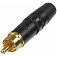 REAN NYS373 Phono Plug Gold Plated Contacts Black