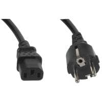 pro-ELEC Schuko Plug to IEC C13 Power Cable, 1.5m, Black (European Plug) 