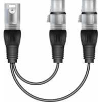 Soundlab 1 x XLR Male to 2 x XLR Female Splitter Cable - 15cm