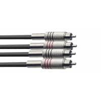 Stagg Twin RCA Male to Twin RCA Male Cable - 3 metres