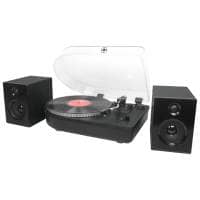 Steepletone Camden 2 Bluetooth Turntable System with Bookshelf Speakers - BLACK