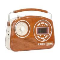 Steepletone Devon Retro-Style Portable DAB & FM Radio - WOOD