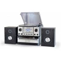 Steepletone Houston XP High-Power 6-In-1 Music Centre (Silver Front)