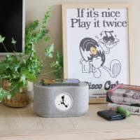 Steepletone Magna Sound - Bluetooth Magnetic Fluid Speaker with Wireless Phone Charging (Light Grey)