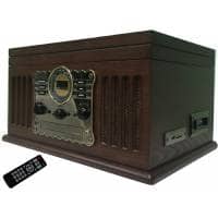 Steepletone Westminster 7-in-1 Bluetooth Record Player DAB+ FM Radio CD Player (Dark)