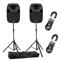 Wharfedale Pro Titan AX15 Active PA Speakers with Stands (Pair)