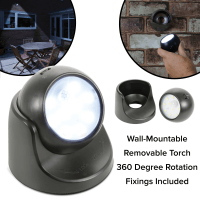 LYYT Lighting Wireless Motion Sensor LED Torch Light Battery Powered Outdoor Security PIR (Black)