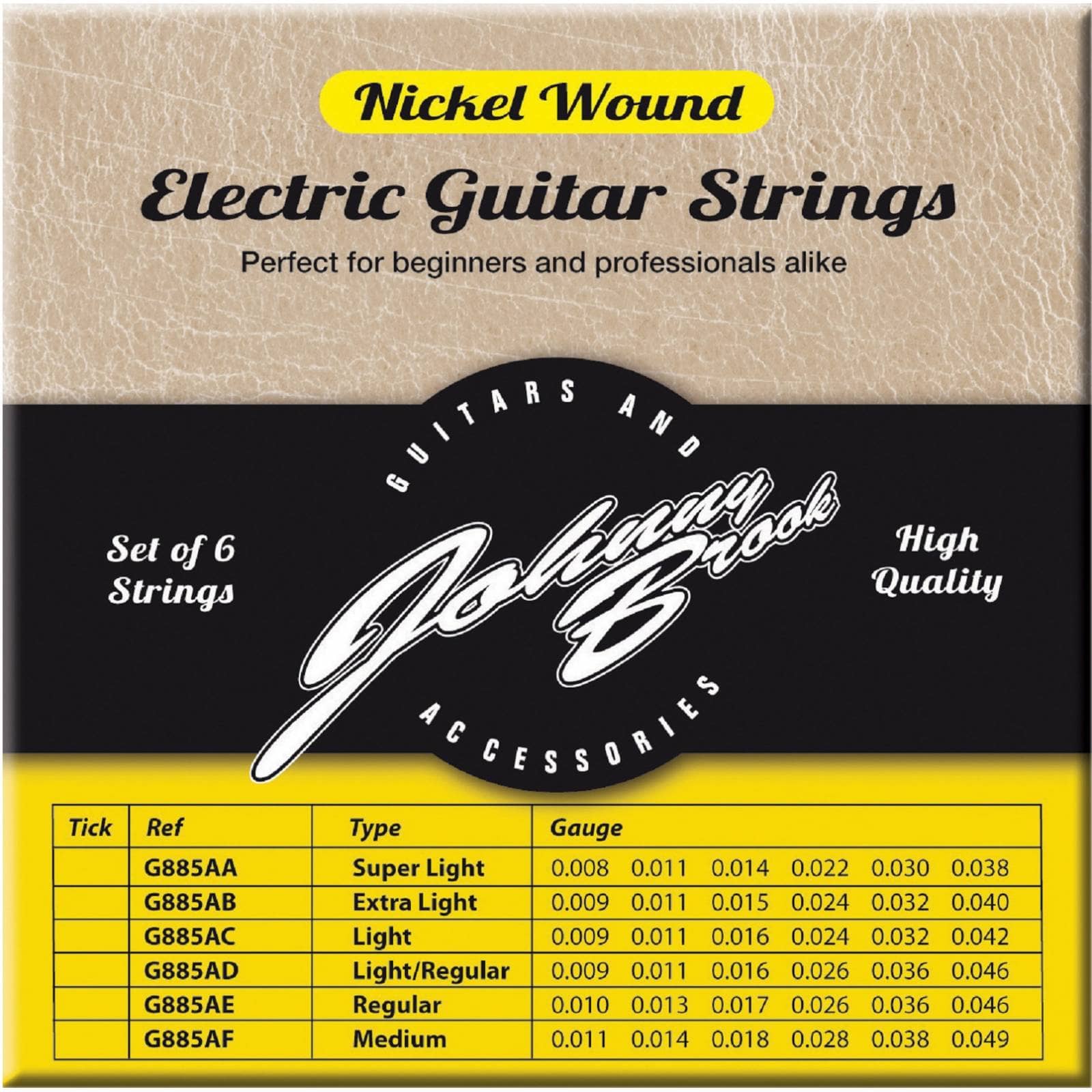 Set of 6 High Quality Nickel Wound Electric Guitar Strings Light ...