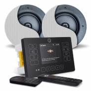 Q Acoustics E120 Black DAB & Bluetooth HiFi System - 2 x AudioKraft PCS-40 Ceiling Speakers