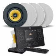 Q Acoustics E120 Black DAB & Bluetooth HiFi System - 4 x AudioKraft PCS-60 Ceiling Speakers