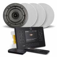 Q Acoustics E120 Black DAB & Bluetooth HiFi System - 4 x Qi65CB Ceiling Speakers