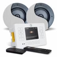Q Acoustics E120 White DAB & Bluetooth HiFi System - 2 x AudioKraft PCS-40 Ceiling Speakers