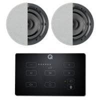 Q Acoustics E60 Bluetooth In-Wall Amplifier (Black) & 2x Q Install Qi65CB Speakers