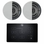 Q Acoustics E60 Bluetooth In-Wall Amplifier (Black) & 2x Q Install Qi65CB Speakers