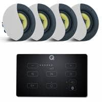 Q Acoustics E60 Bluetooth In-Wall Amplifier (Black) & 4x Audiokraft PCS-60 Speakers