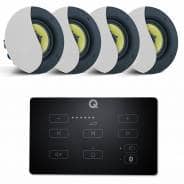 Q Acoustics E60 Bluetooth In-Wall Amplifier (Black) & 4x Audiokraft PCS-60 Speakers