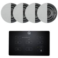 Q Acoustics E60 Bluetooth In-Wall Amplifier (Black) & 4x Q Install Qi65CB Speakers