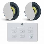Q Acoustics E60 Bluetooth In-Wall Amplifier (White) & 2x Audiokraft PCS-60 Speakers