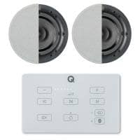 Q Acoustics E60 Bluetooth In-Wall Amplifier (White) & 2x Q Install Qi65CB Speakers