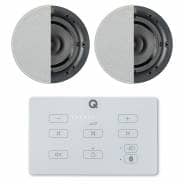 Q Acoustics E60 Bluetooth In-Wall Amplifier (White) & 2x Q Install Qi65CB Speakers