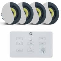 Q Acoustics E60 Bluetooth In-Wall Amplifier (White) & 4x Audiokraft PCS-60 Speakers