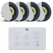 Q Acoustics E60 Bluetooth In-Wall Amplifier (White) & 4x Audiokraft PCS-60 Speakers