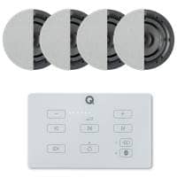 Q Acoustics E60 Bluetooth In-Wall Amplifier (White) & 4x Q Install Qi65CB Speakers