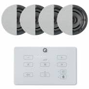 Q Acoustics E60 Bluetooth In-Wall Amplifier (White) & 4x Q Install Qi65CB Speakers