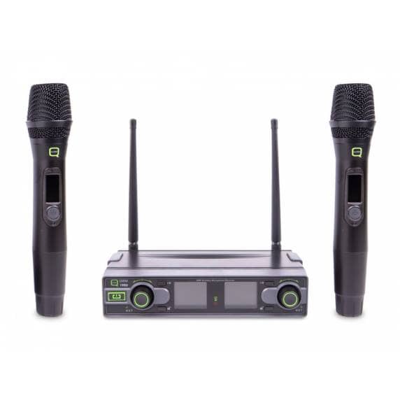 Q-Audio QWM1950 Dual UHF Wireless Mic System with 2 x Handheld Mics (863.1-864.9MHz)