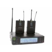 Q-Audio QWM1960 True Diversity UHF Wireless Mic System + 2 Beltpacks (606.5-613.5MHz)