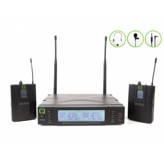 Q-Audio QWM1960 True Diversity UHF Wireless Mic System + 2 Beltpacks (863-865MHz)