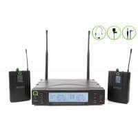 Q Audio Q-Audio QWM1960 True Diversity UHF Wireless Mic System + 2 Beltpacks (863-865MHz)