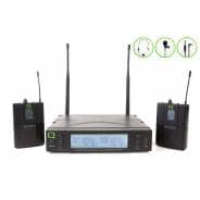 Q-Audio QWM1960 True Diversity UHF Wireless Mic System + 2 Beltpacks (863-865MHz)