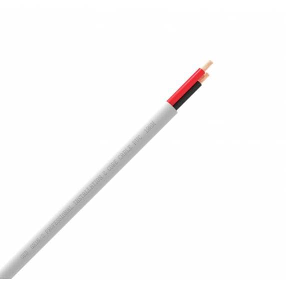 QED QX16/2 - 2 Core Flame Retardent PVC Speaker Cable - White (100m)