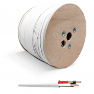 QED QX16/4 4-Core Flame Retardant Speaker Cable, White PVC (300m Drum)