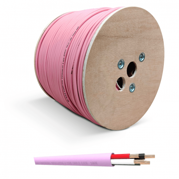 QED QX16/4 - 4 Core Low Smoke LSZH Speaker Cable - Pink (25 Metres)