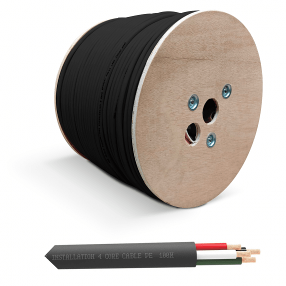 QED QX16/4 - 4 Core Outdoor Speaker Cable - Black (300m Drum)