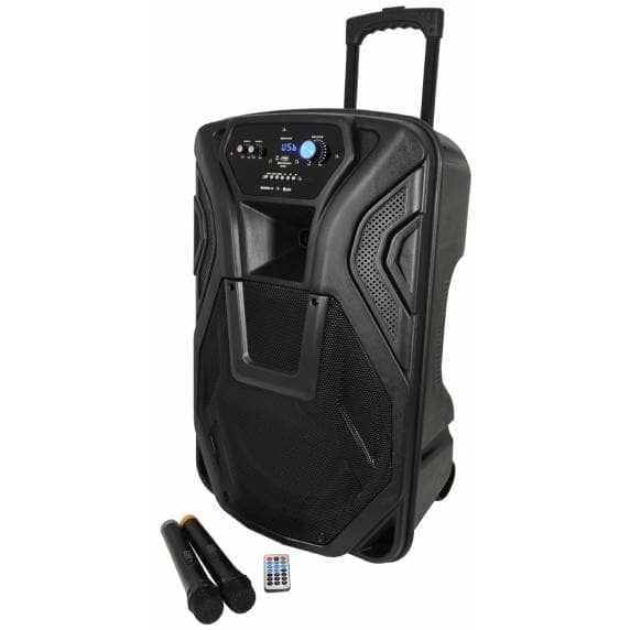 QTX BUSKER-15 | Portable PA Speaker with Wireless Microphones & Bluetooth
